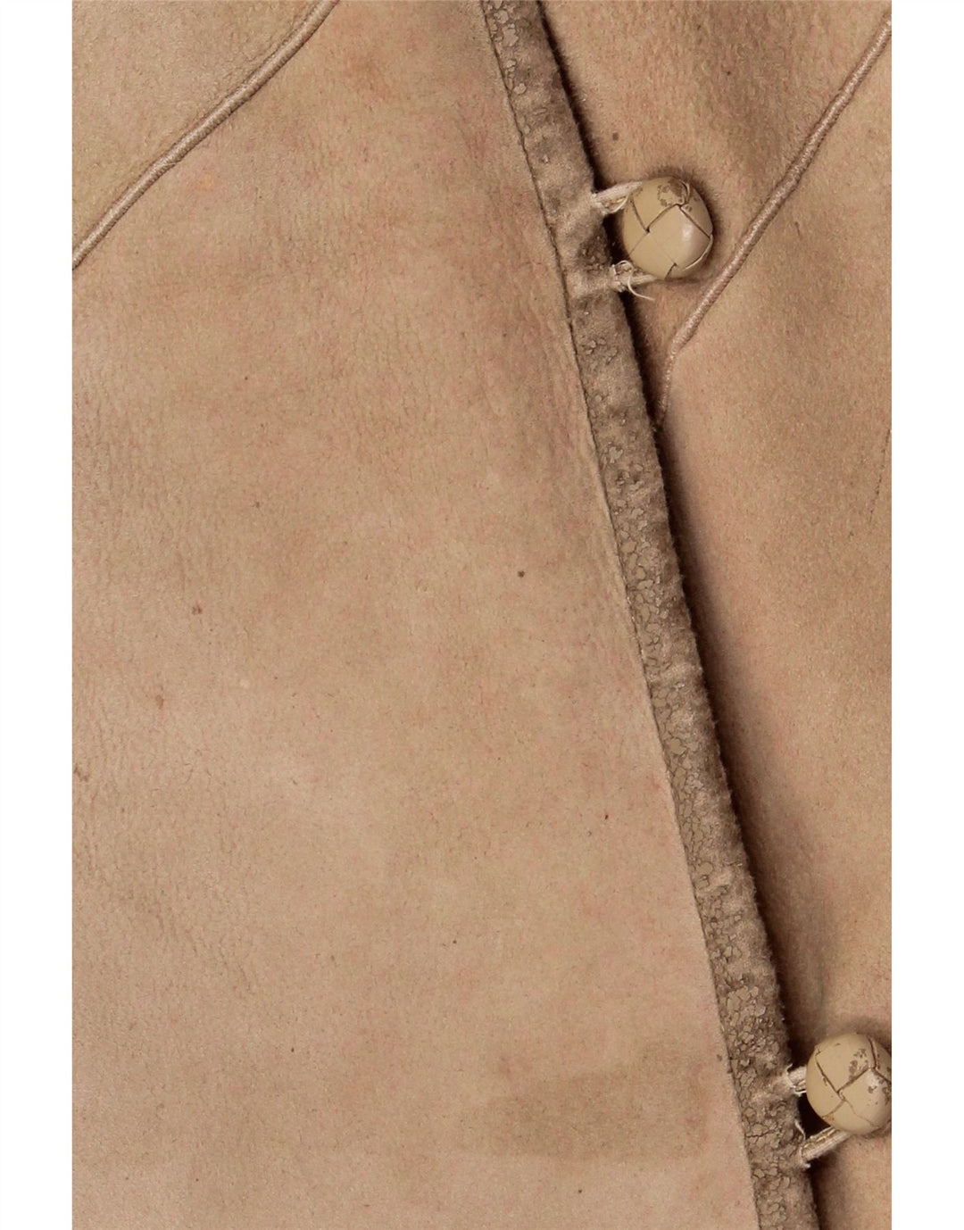 VINTAGE Damen Shearling-Mantel IT 46 Large Beige Shearling