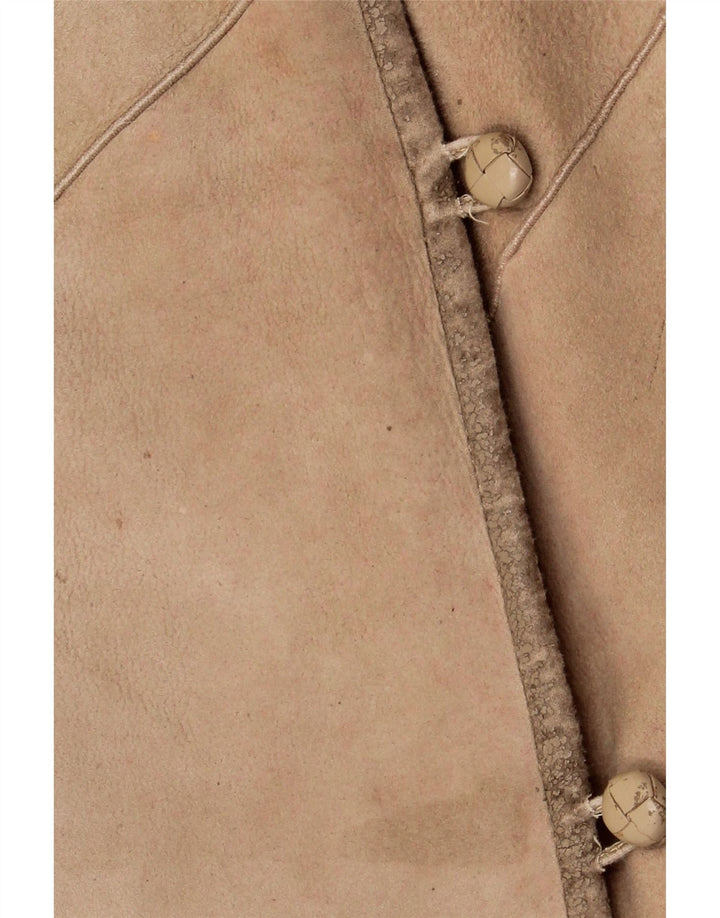 VINTAGE Damen Shearling-Mantel IT 46 Large Beige Shearling
