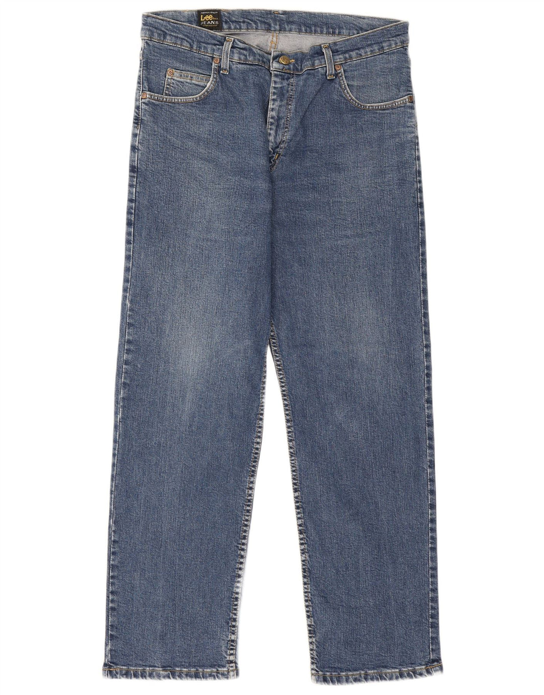 Lee Herren Brooklyn Straight Jeans W36 L30 Blaue Baumwolle