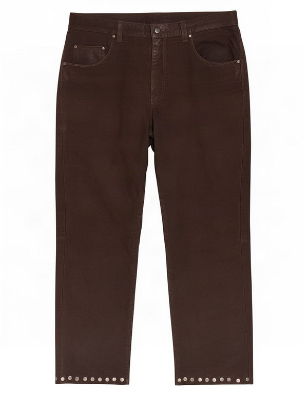 Vintage Herren gerade Lederhose W38 L29 Braun
