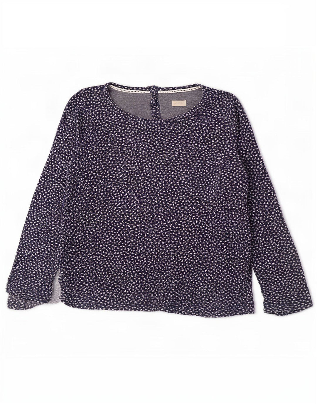Fat Face Damen-Oberteil mit abstraktem Muster, langärmlig, Größe 40, Marineblau