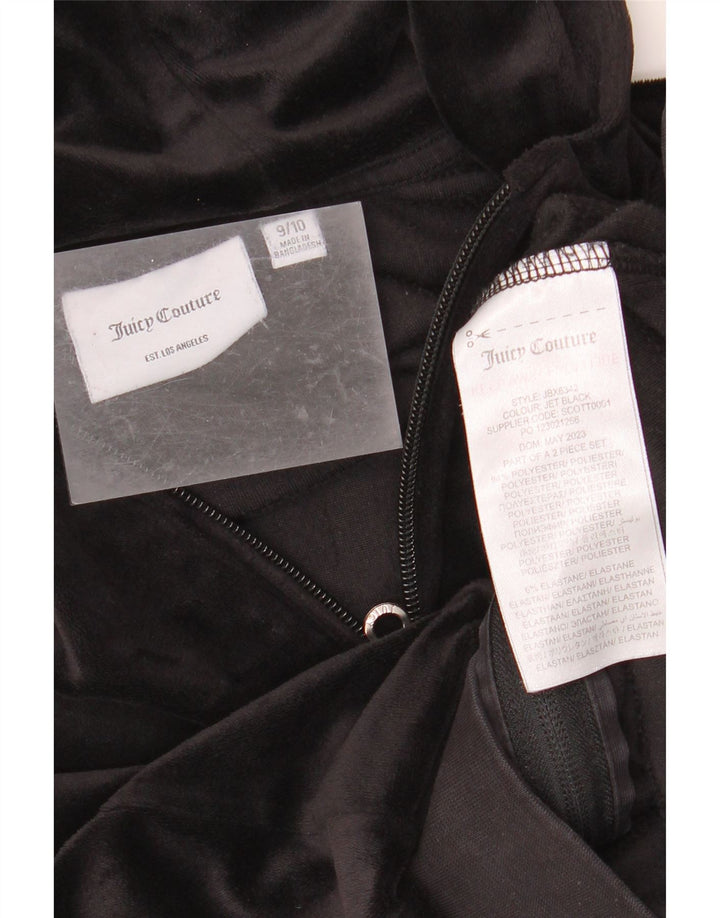 JUICY COUTURE Kapuzenpullover mit grafischem Reißverschluss für Mädchen, 9–10 Jahre, Schwarz