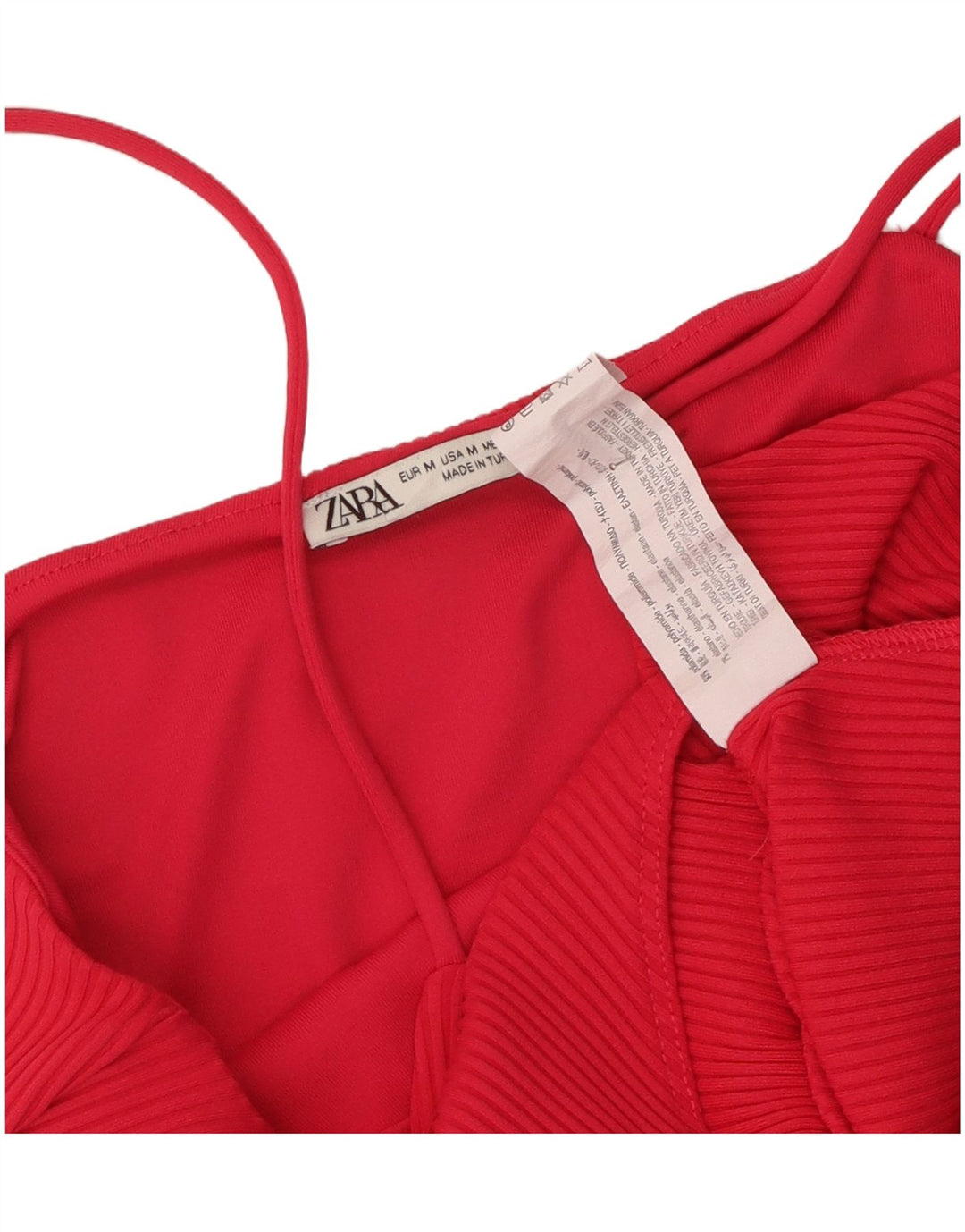 Zara Damen-Body UK 12 Mittelrotes Polyamid