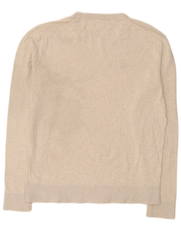 Tommy Hilfiger Herren-Pullover mit Rundhalsausschnitt, XL, beige Baumwolle