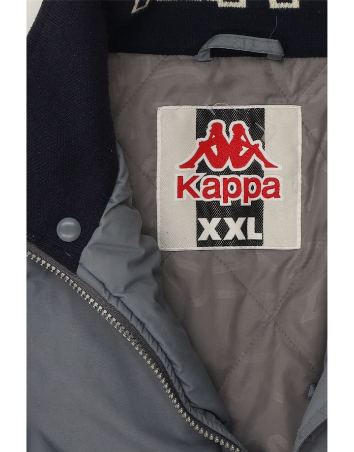 Kappa Herren Wattierte Jacke UK 44 2XL Grau Sport