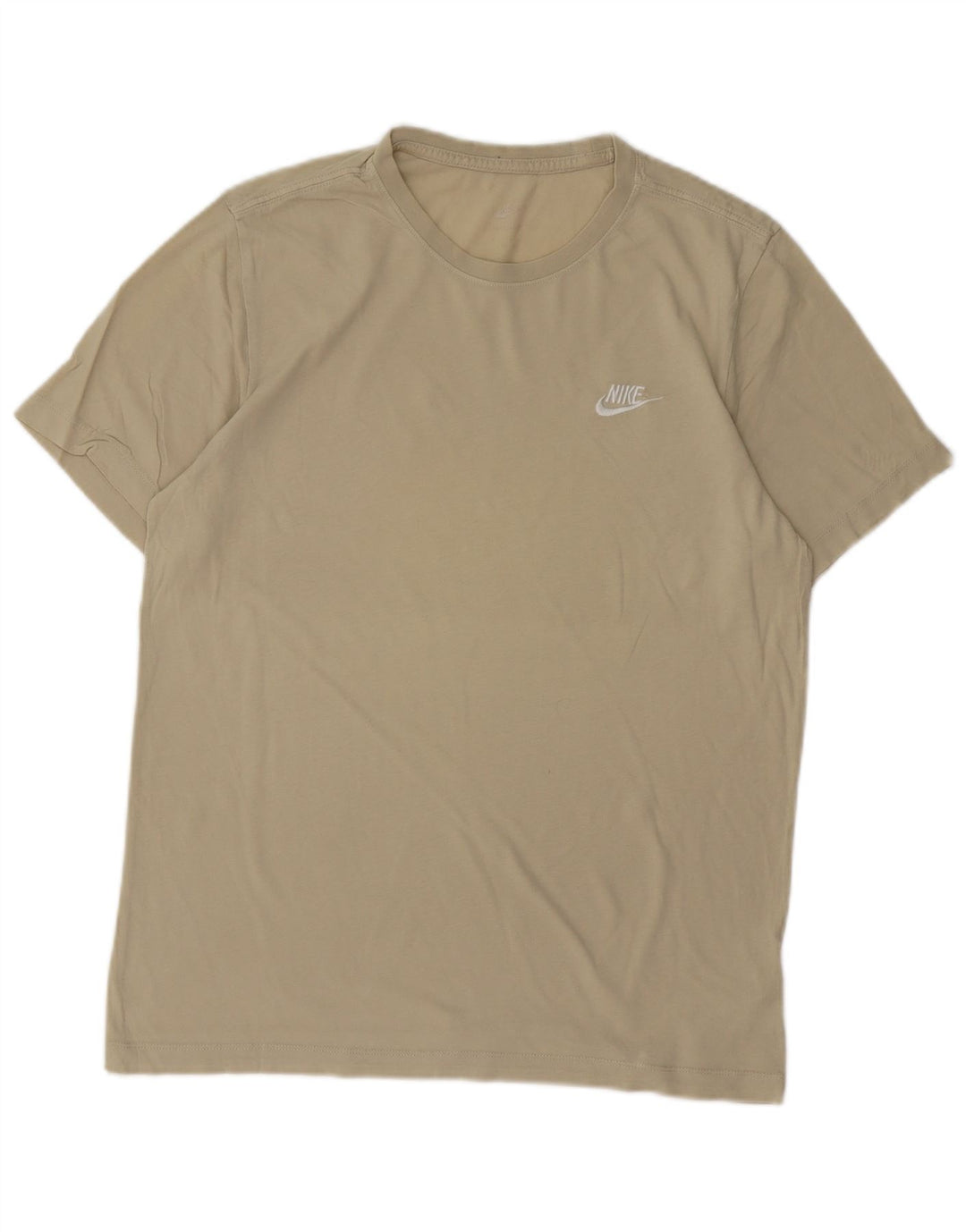NIKE Mens T-Shirt Top Medium Beige Cotton