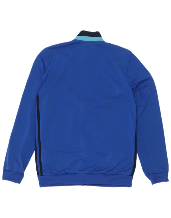 Adidas Jungen-Trainingsanzug-Top-Jacke, 13–14 Jahre, blaues Colourblock-Polyester