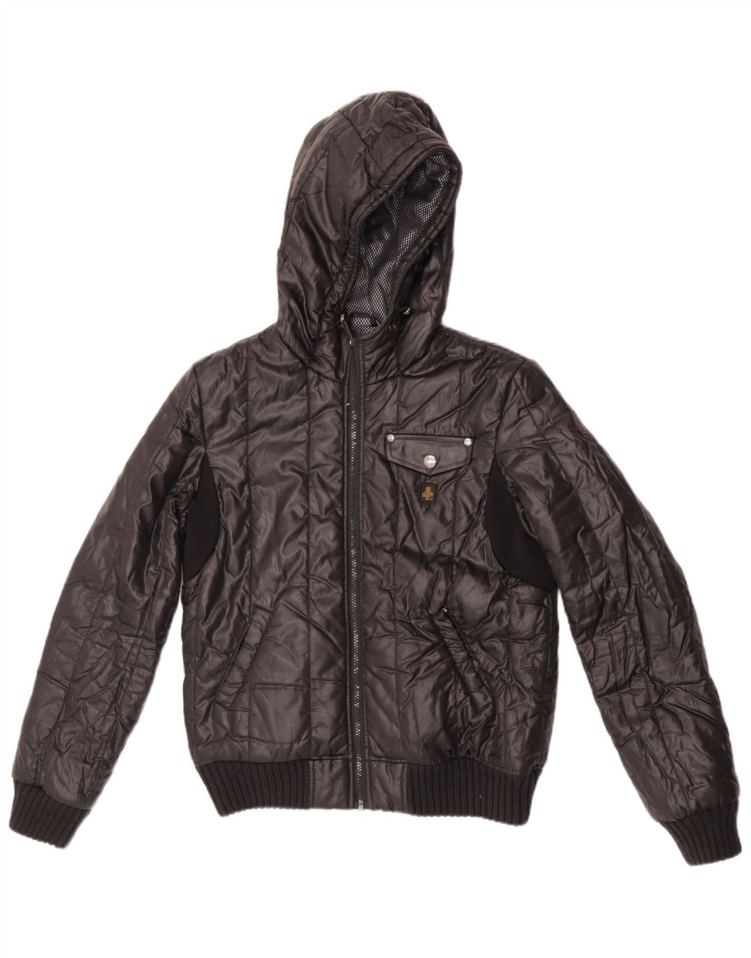 Refrigiwear Jungen Bomberjacke mit Kapuze, gepolstert, 13–14 Jahre, schwarzes Polyester
