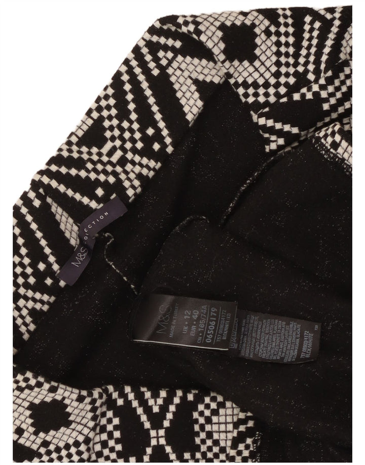 Marks & Spencer Damen Bleistiftrock UK 12 Medium W30 Schwarz Geometrisch