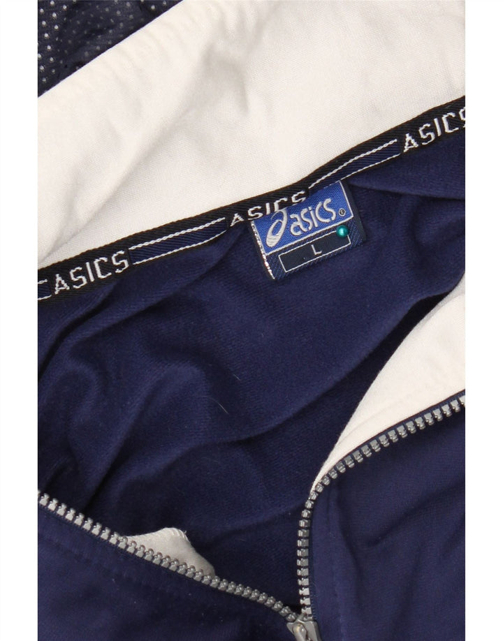 Asics Herren-Trainingsanzug mit grafischer Kapuze, groß, Marineblau, Farbblock