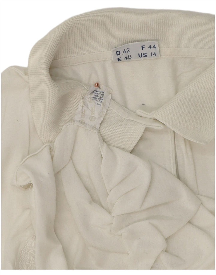 Sergio Tacchini Damen Poloshirt US 14 XL Weiße Baumwolle