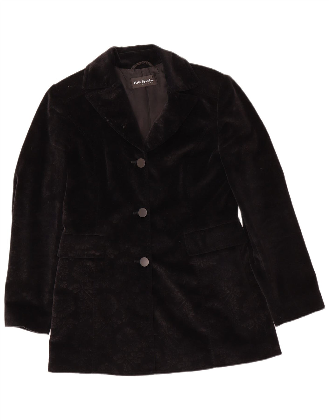 Betty Barclay Damen 3-Knopf-Blazerjacke UK 12 Mittelschwarz geblümt