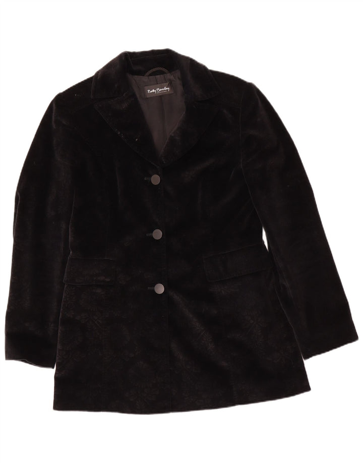 Betty Barclay Damen 3-Knopf-Blazerjacke UK 12 Mittelschwarz geblümt