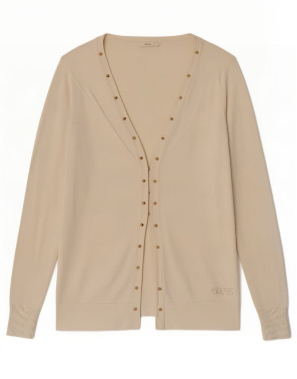Guess Damen-Cardigan-Pullover UK 8 Small Off White Cotton