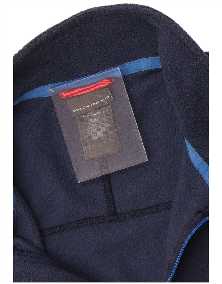 THE NORTH FACE Herren-Fleecepullover mit Reißverschluss am Hals, groß, marineblaues Polyester