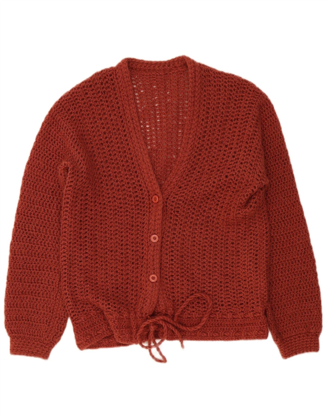 Vintage Damen Cardigan Pullover UK 16 Groß Braun