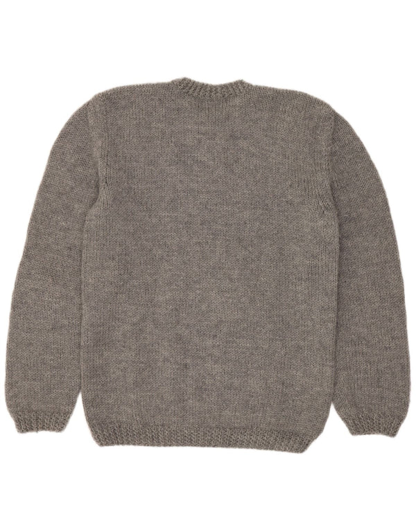 Vintage Herren Pullover mit Rundhalsausschnitt Mittelgrau