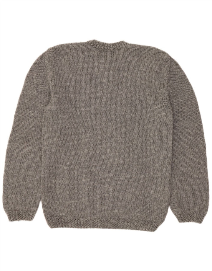 Vintage Herren Pullover mit Rundhalsausschnitt Mittelgrau