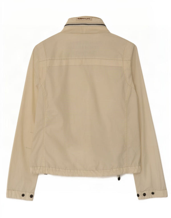 Murphy & Nye Damen-Bomberjacke mit Kapuze, UK 10, Größe S, cremefarbene Baumwolle