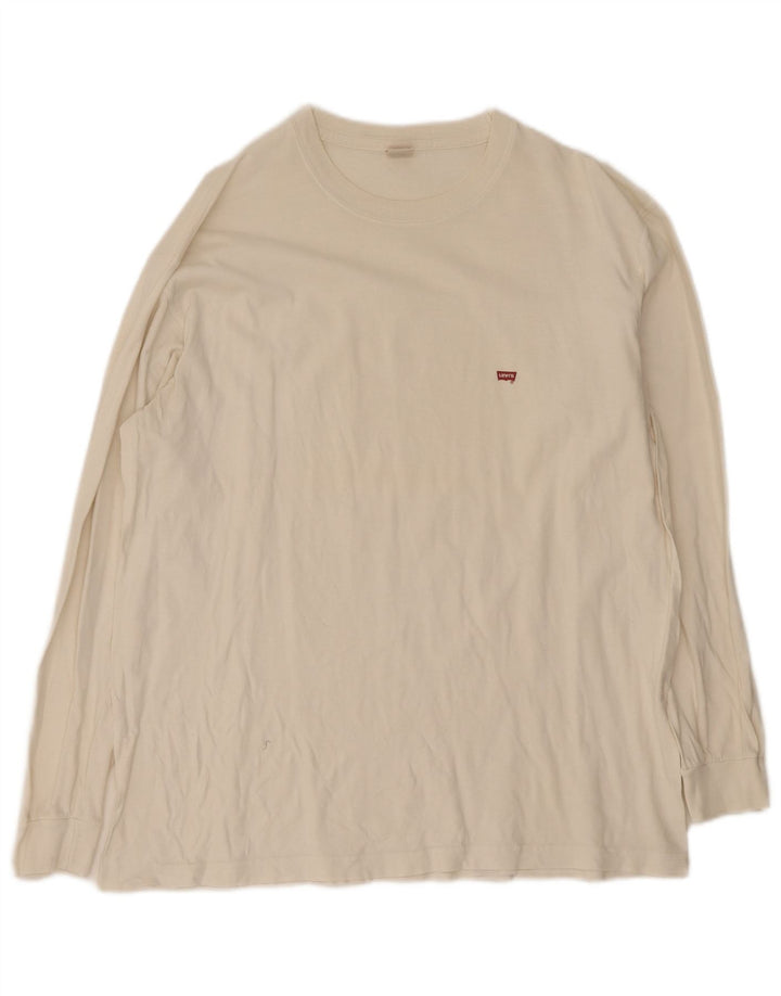 Levi's Herren-Oberteil, langärmelig, groß, aus weißer Baumwolle
