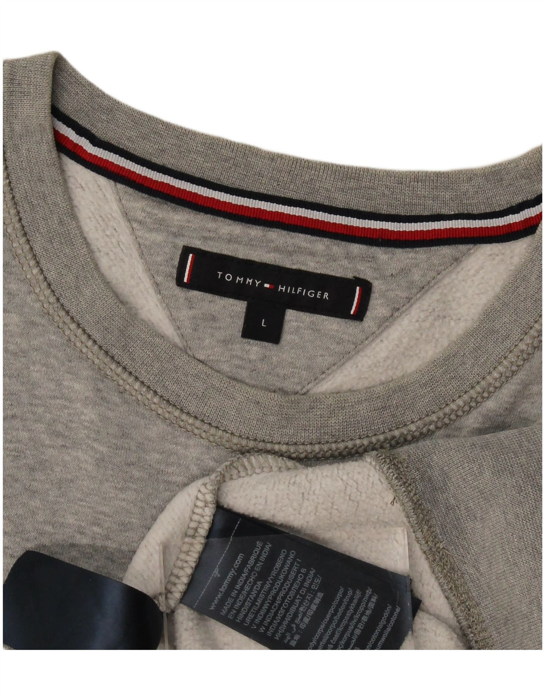 Tommy Hilfiger Herren-Sweatshirt mit Grafik, groß, graue Baumwolle