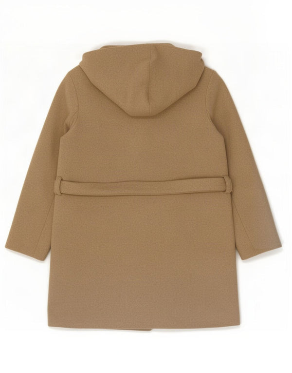 Zara Damen-Mantel mit Kapuze, lockere Passform, UK 14, mittelbeigefarbenes Polyester