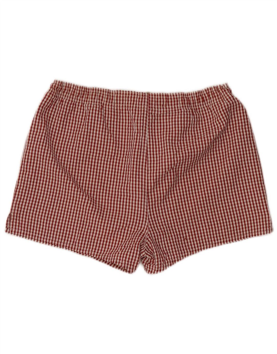 Ermenegildo Zegna Herren-Badeshorts, großes rotes Gingham-Muster