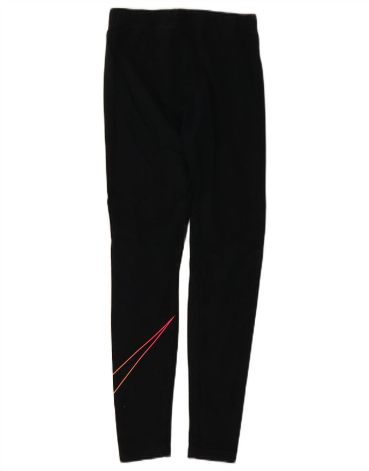 Nike Womens Graphic Leggings UK 10 Small Schwarz Baumwolle