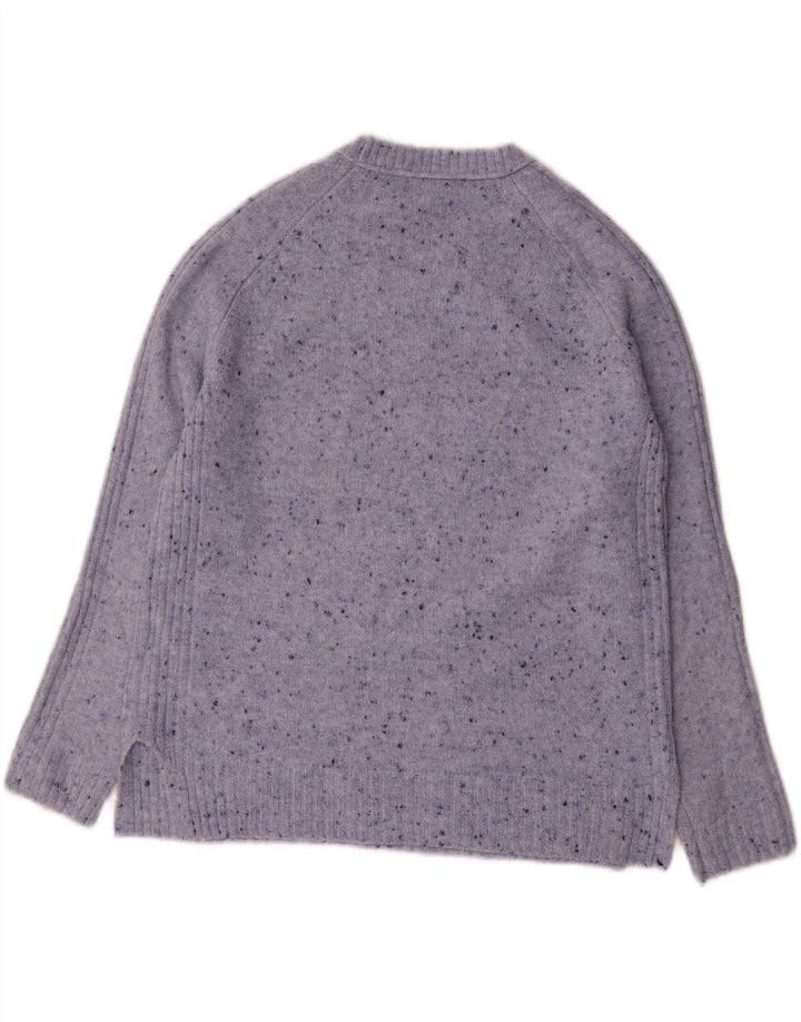 Marks & Spencer Damen-Pullover mit Rundhalsausschnitt, Gr. 10, Größe S, Blau meliert