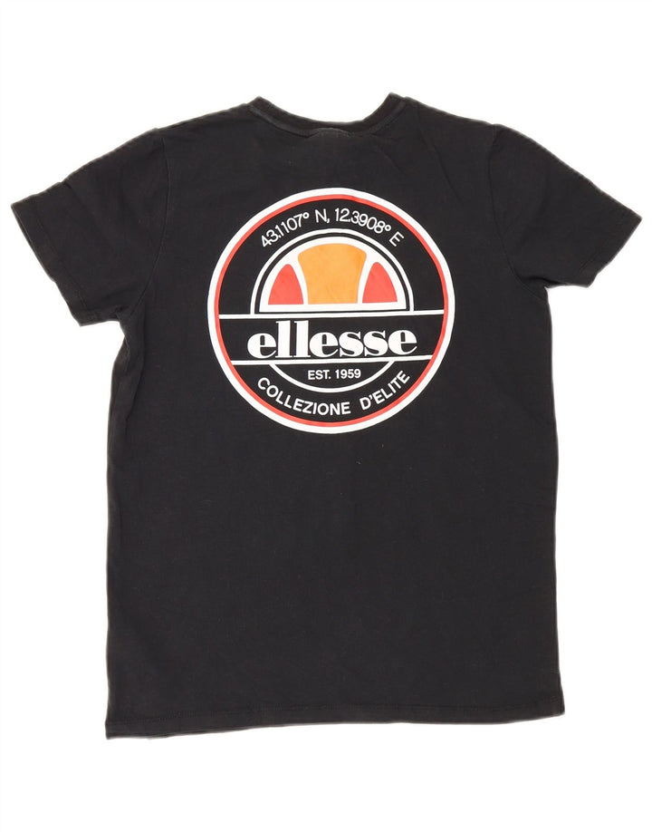 Ellesse Grafik-T-Shirt-Oberteil für Jungen, 8–9 Jahre, mittelschwarze Baumwolle