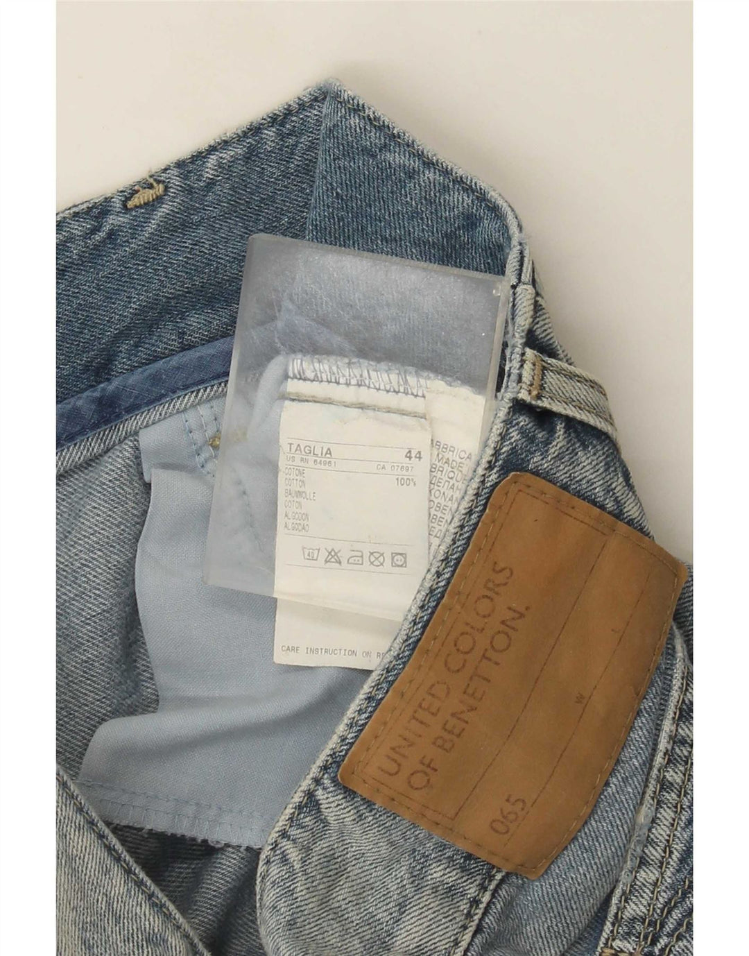 Benetton Damen Mini-Jeansrock IT 44 Medium W32 Blaue Baumwolle