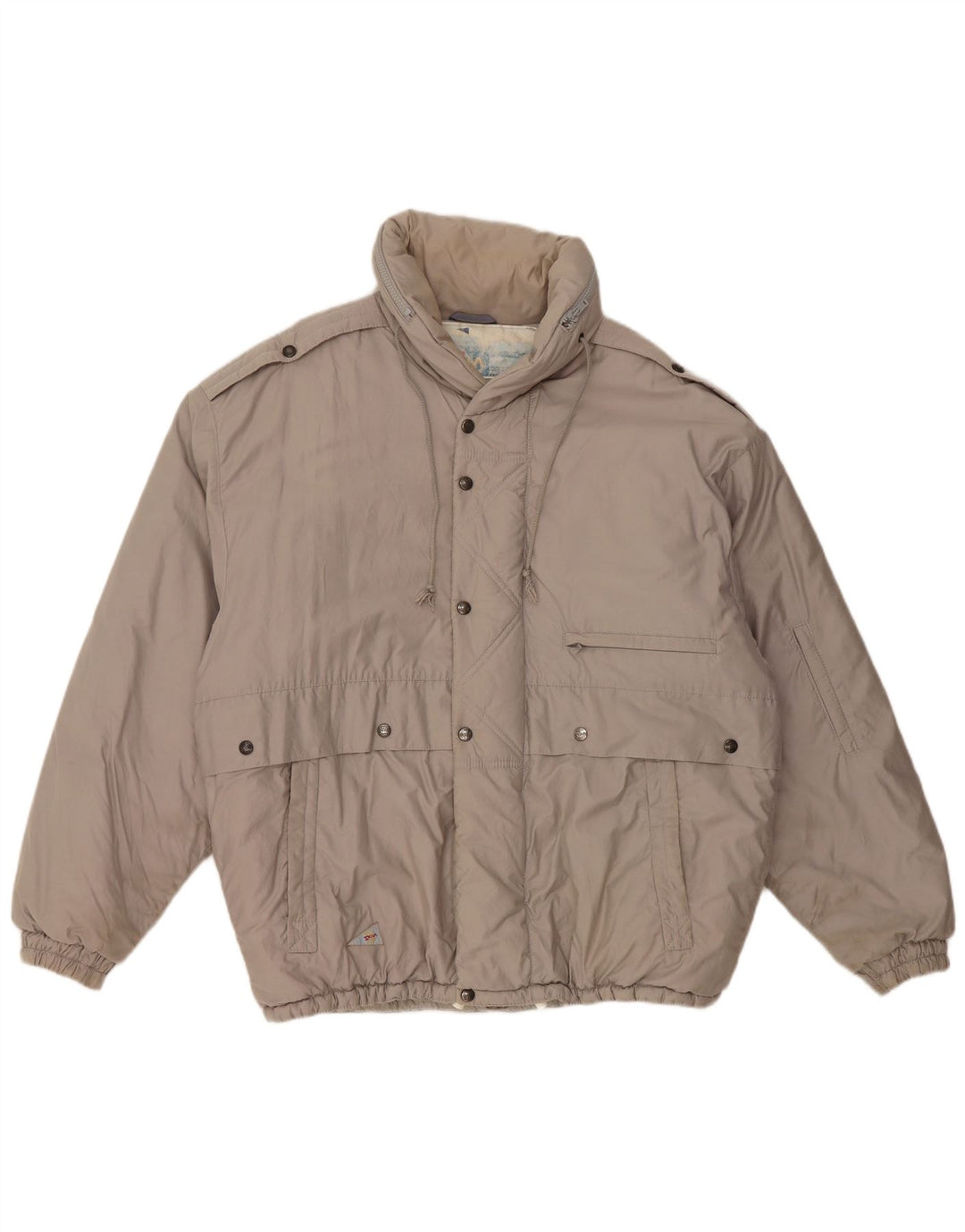 Skila wattierte Herrenjacke mit Kapuze, EU 50, große graue Baumwolle