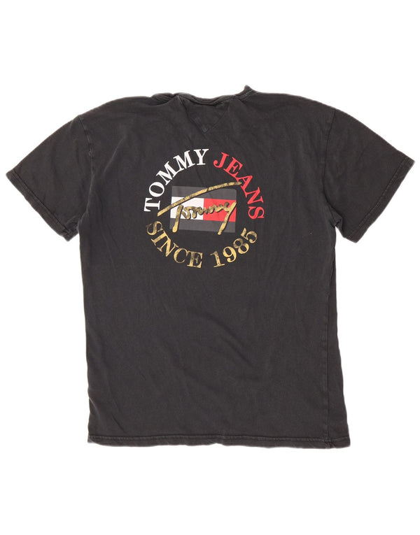 Tommy Hilfiger Herren-T-Shirt mit Grafik, Größe S, schwarze Baumwolle