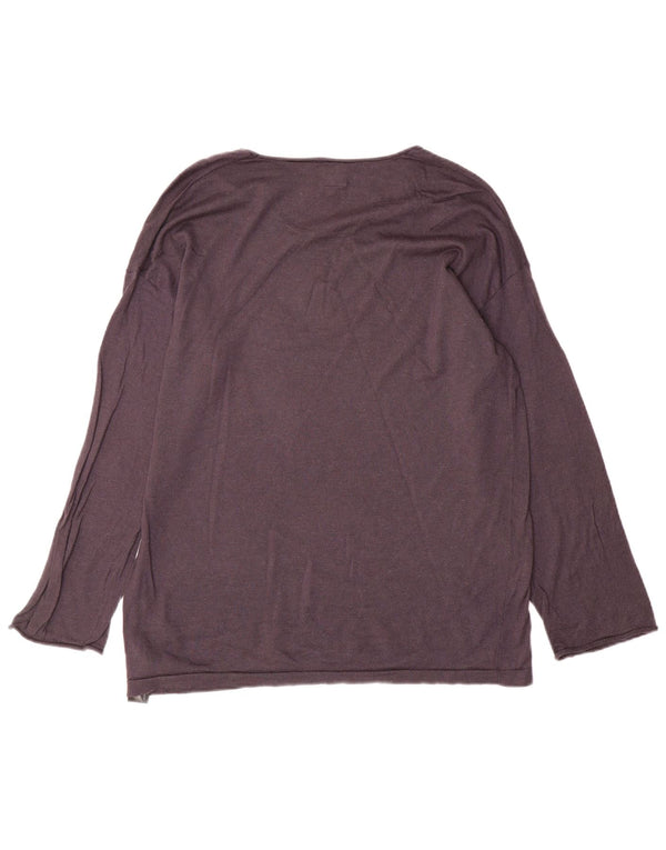 Massimo Dutti Damen-Pullover mit U-Boot-Ausschnitt, UK 14, mittelgraue Wolle