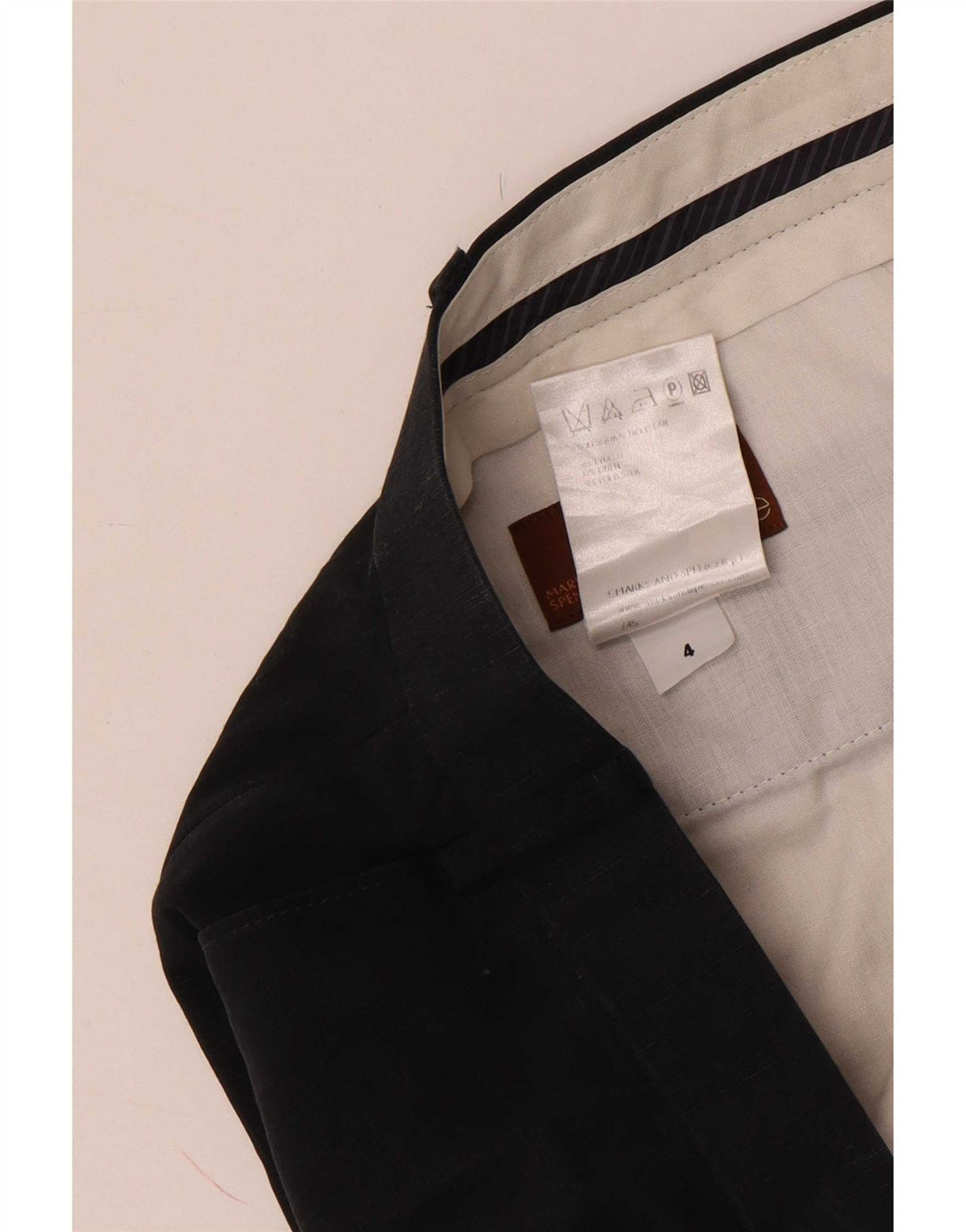Marks & Spencer Herren-Anzughose mit Pegged-Anzug, W42 L33, marineblaues Lyocell
