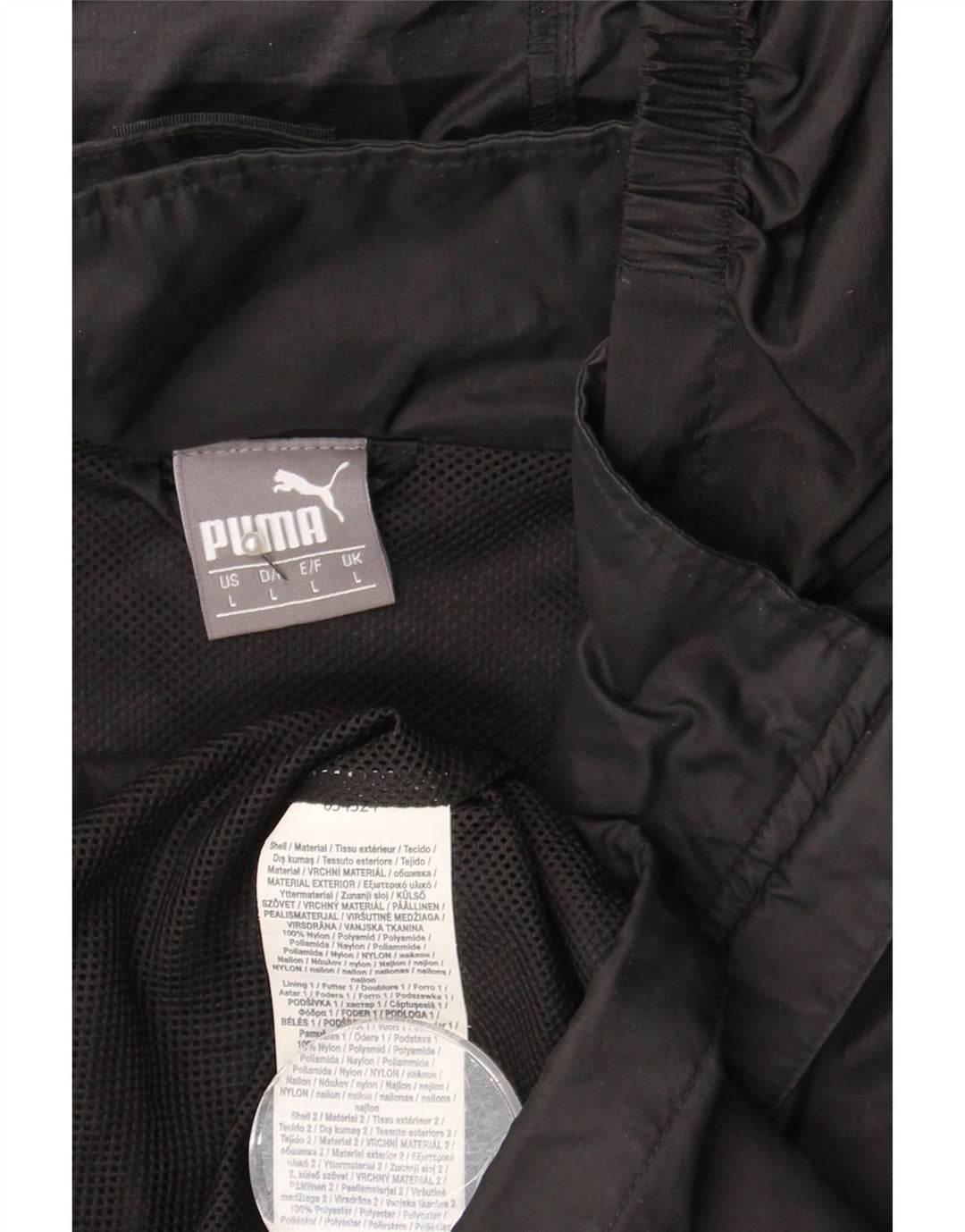 Puma Herren-Regenjacke mit Kapuze, UK 40, großes schwarzes Nylon
