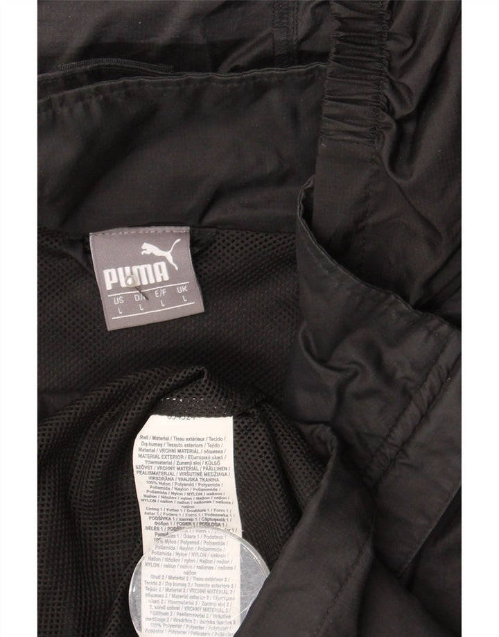 Puma Herren-Regenjacke mit Kapuze, UK 40, großes schwarzes Nylon