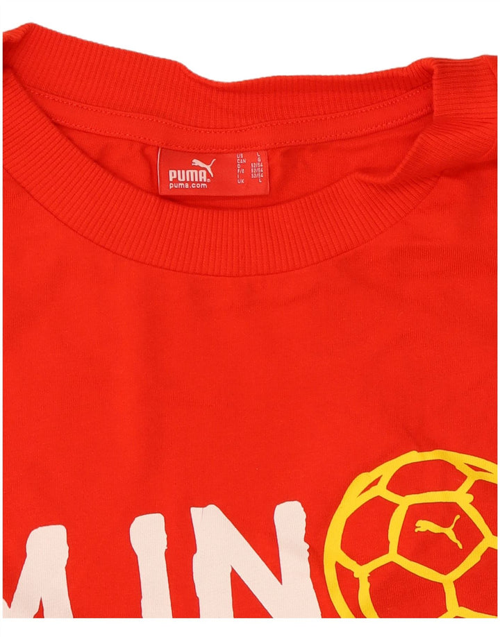 PUMA Mens Graphic T-Shirt Top Large Red Cotton