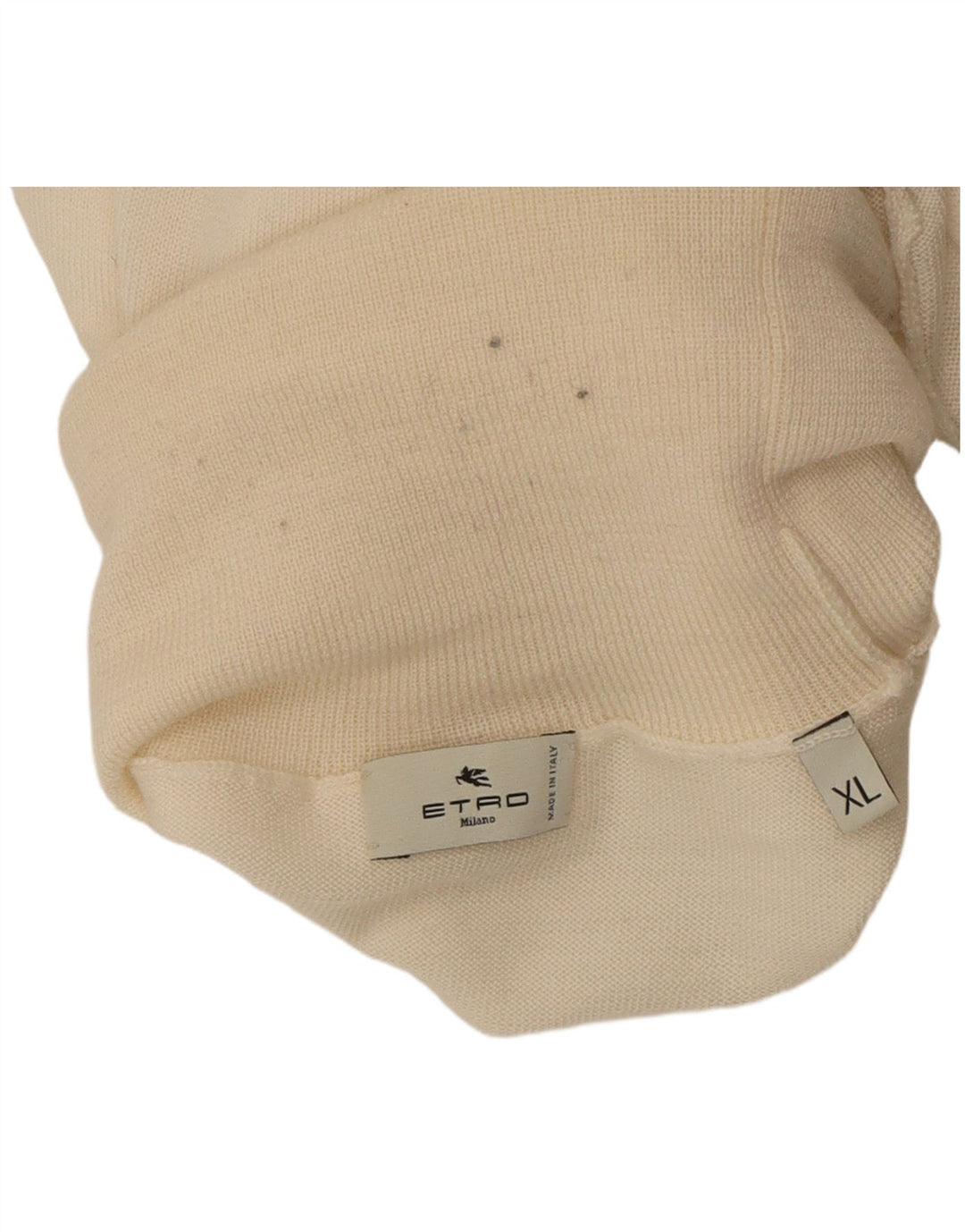ETRO Mens Roll Neck Jumper Sweater XL Off White Virgin Wool Classic