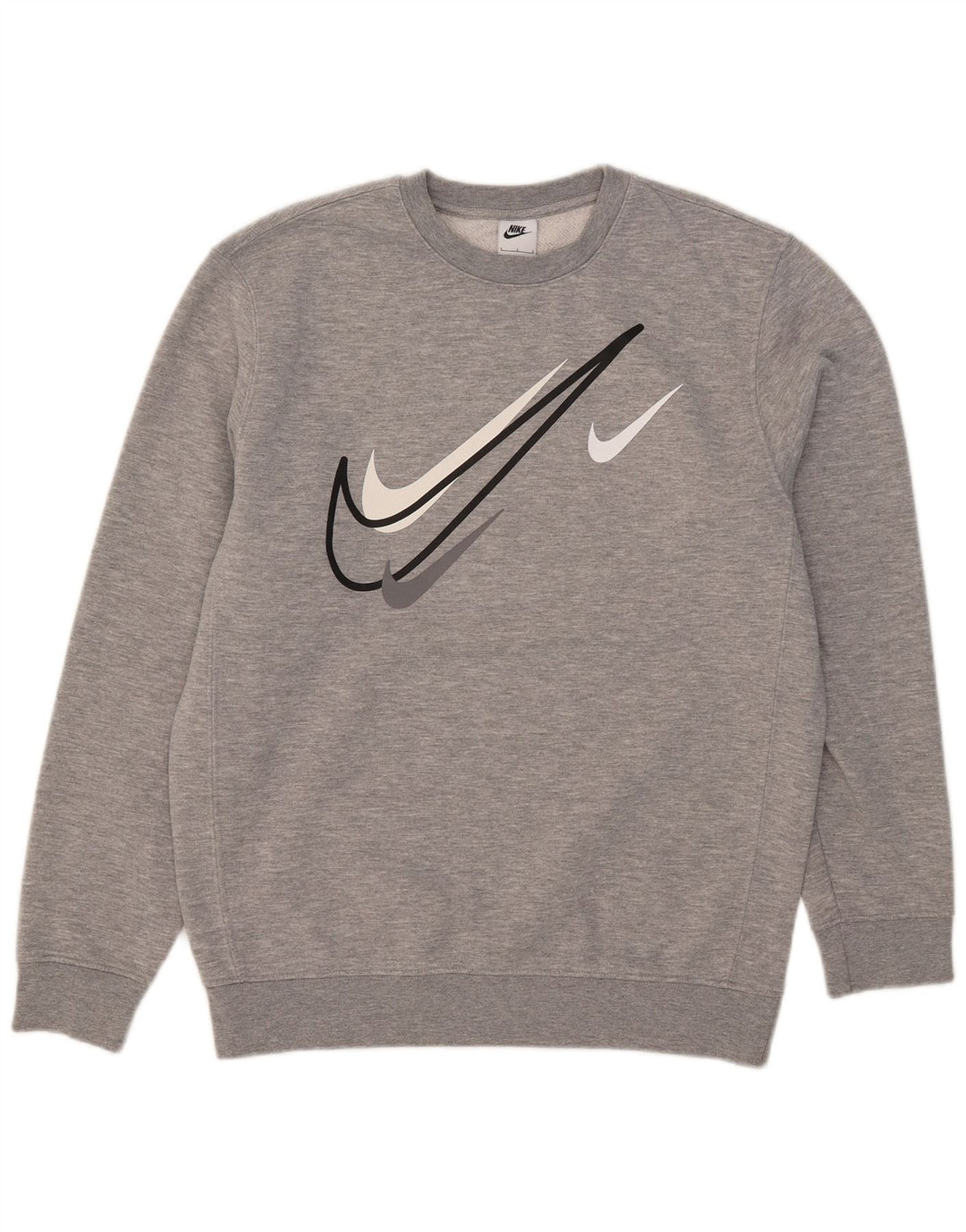 Nike Herren-Sweatshirt mit Grafik, groß, graue Baumwolle