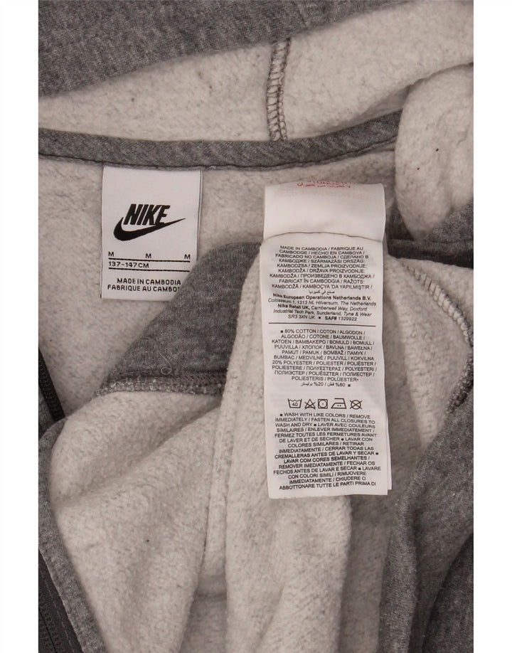 Nike Jungen-Kapuzenpullover mit Reißverschluss, 10–11 Jahre, mittelgraue Baumwolle