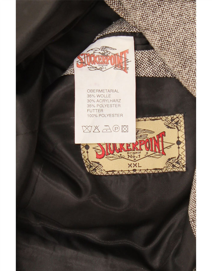 STOCKERPOINT Herren-Blazer mit 2 Knöpfen, UK 44, 2XL, graue Colourblock-Wolle