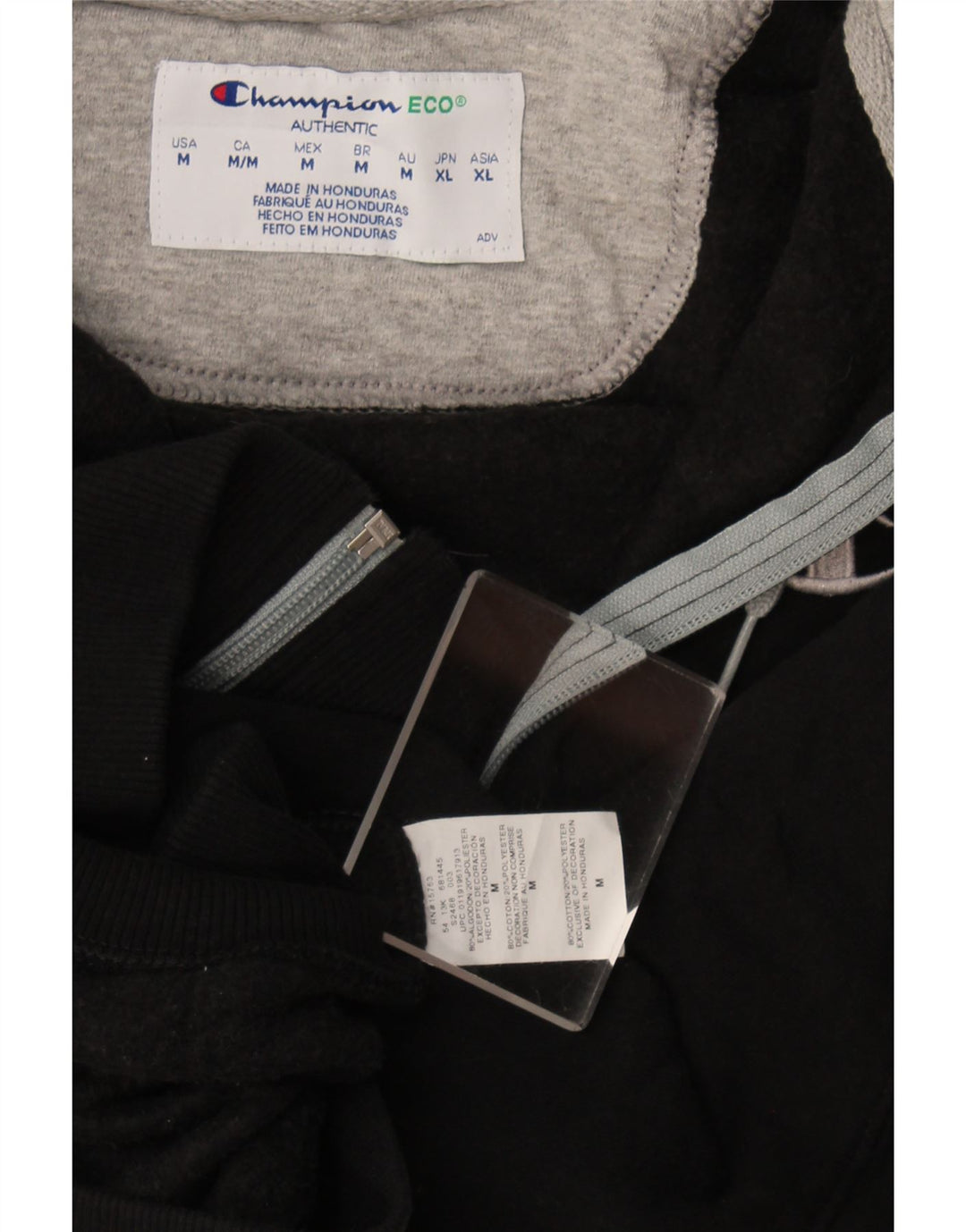 Champion Herren-Kapuzenpullover mit Reißverschluss, mittelschwarz, Baumwolle