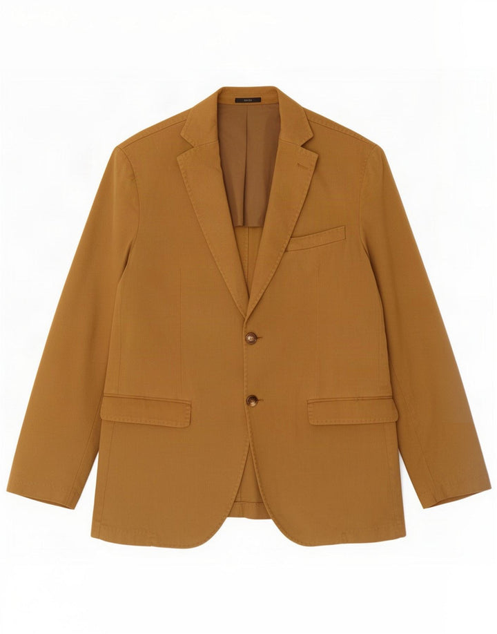 Massimo Dutti Herren-Blazer mit 2 Knöpfen, EU 48, mittelbraune Baumwolle