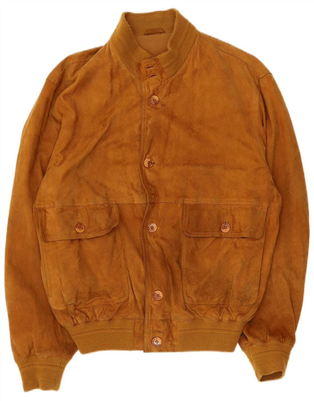 I NAVIGLI Herren Wildleder Bomberjacke IT 48 Mittelbraunes Leder