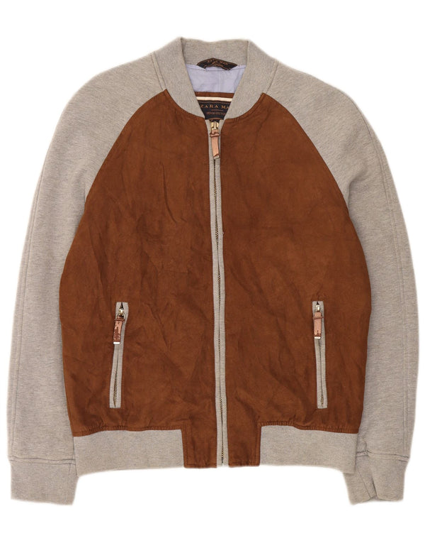 Zara Herren Trainingsanzug Top Jacke XL Braun Polyester