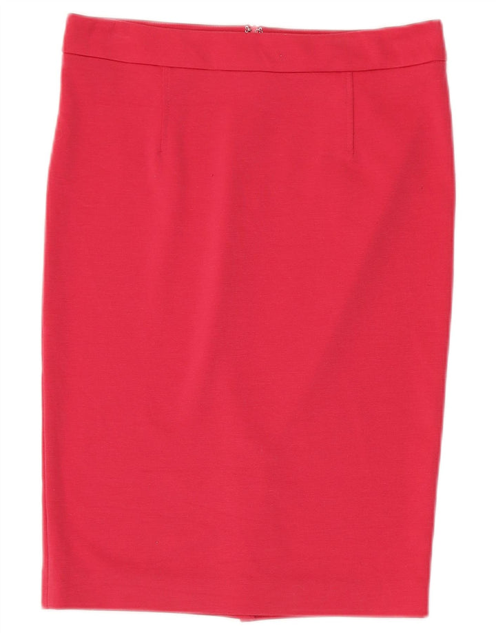Trussardi Damen Bleistiftrock IT 40 Small W30 Rot Polyester