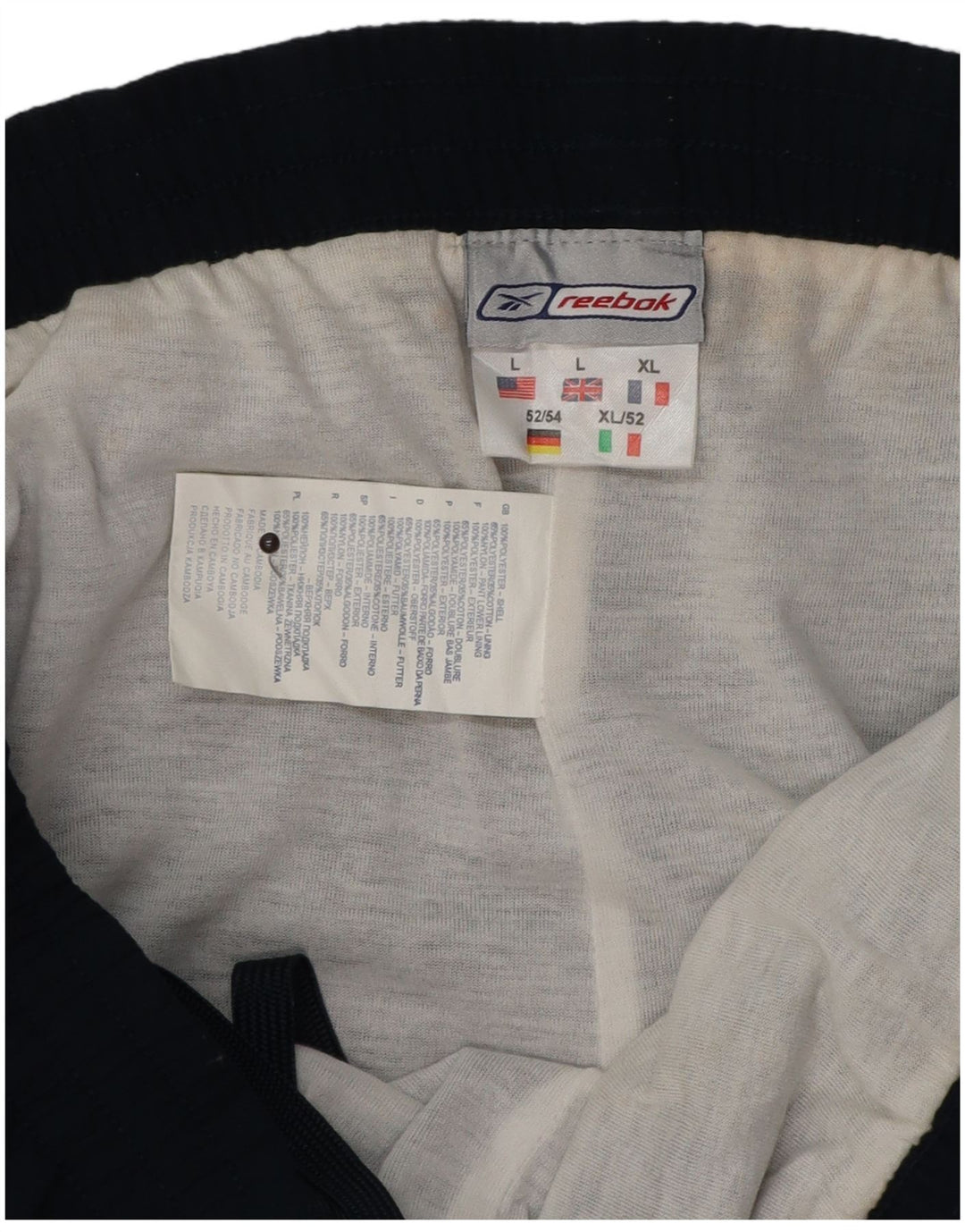 Reebok Herren-Trainingshose, groß, marineblau, Polyester