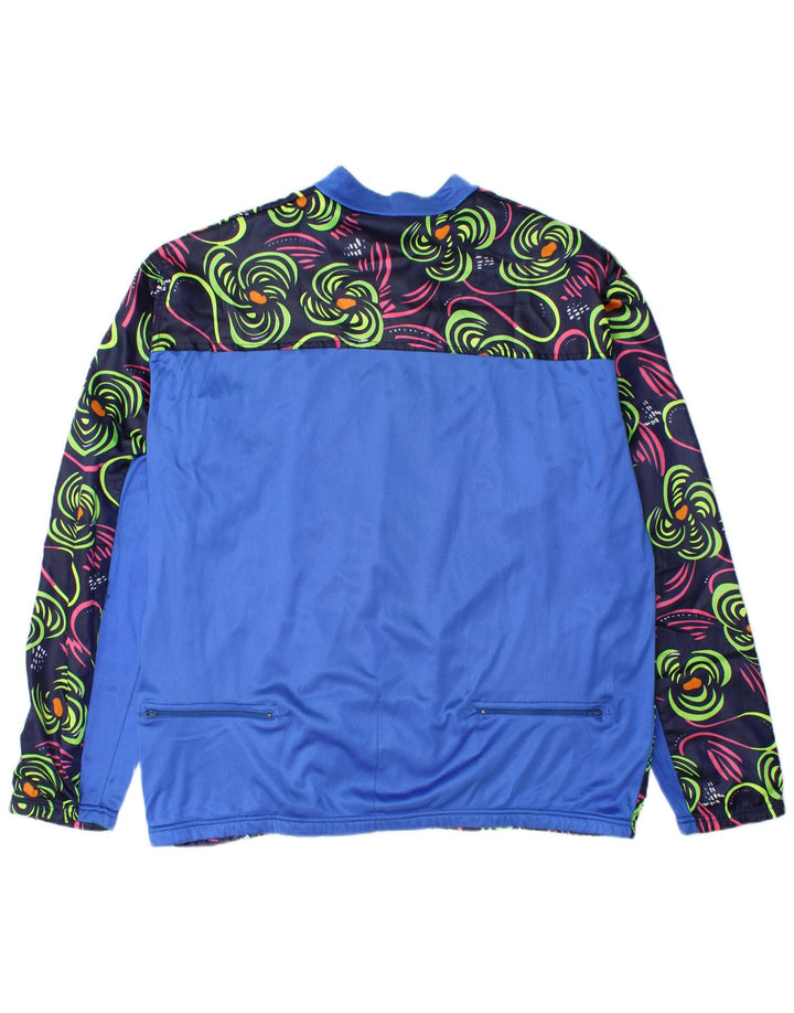 Castelli Herren-Trainingsanzug-Oberteil, große Jacke aus marineblauem, geblümtem Nylon