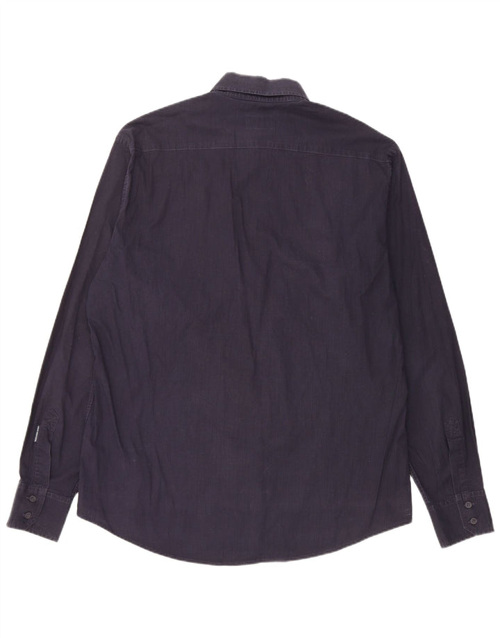 Trussardi Herrenhemd XL Marineblau aus Baumwolle